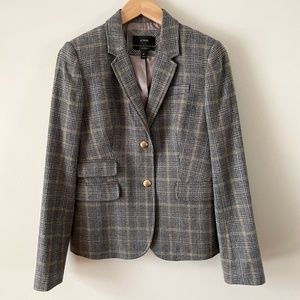 J Crew wool schoolboy blazer plaid tweed size 8T tall